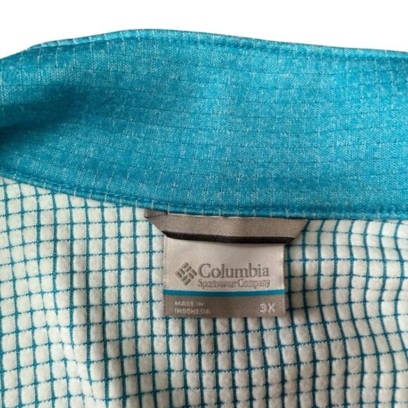 Columbia Womens Park View Grid Full Zip Fleece Full Zip Bright Blue Plus Size 3X - Picture 8 of 9